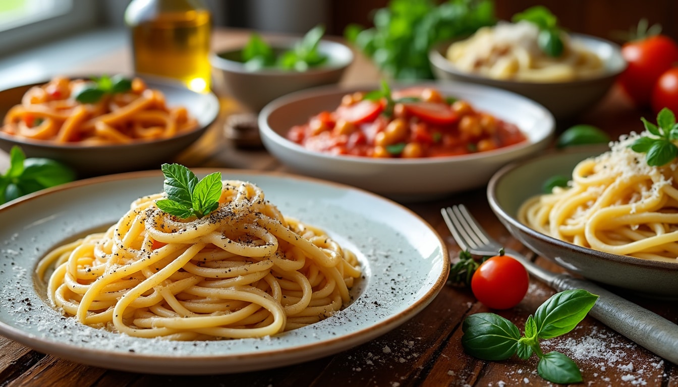 découvrez nos recettes de pâtes italiennes incontournables qui raviront vos convives et sublimeront vos repas. des plats simples aux créations audacieuses, laissez-vous séduire par l'authenticité et les saveurs de l'italie.